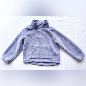OshKosh B’gosh Girls Sherpa Fleece Pullover Size 8 – Lavender Half-Snap Hoodie